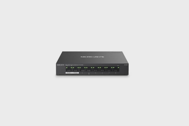 Mercusys MS110P, 10-Port 10/100Mbps Desktop Switch with 8-Port PoE+, 5 yrs.