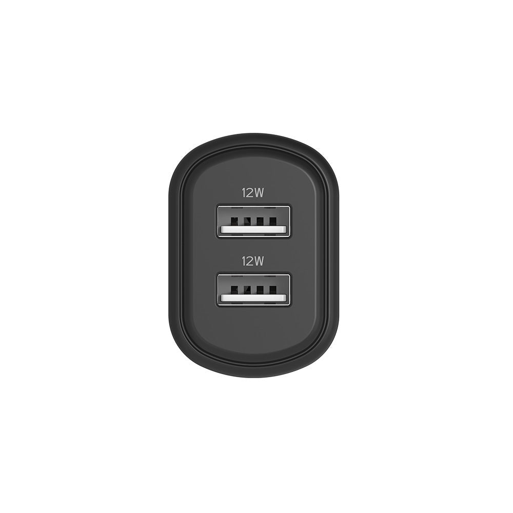 Cygnett PowerPlus 12W USB-A Dual Port Wall Charger | MPA-CG-12WUADWC-BLK