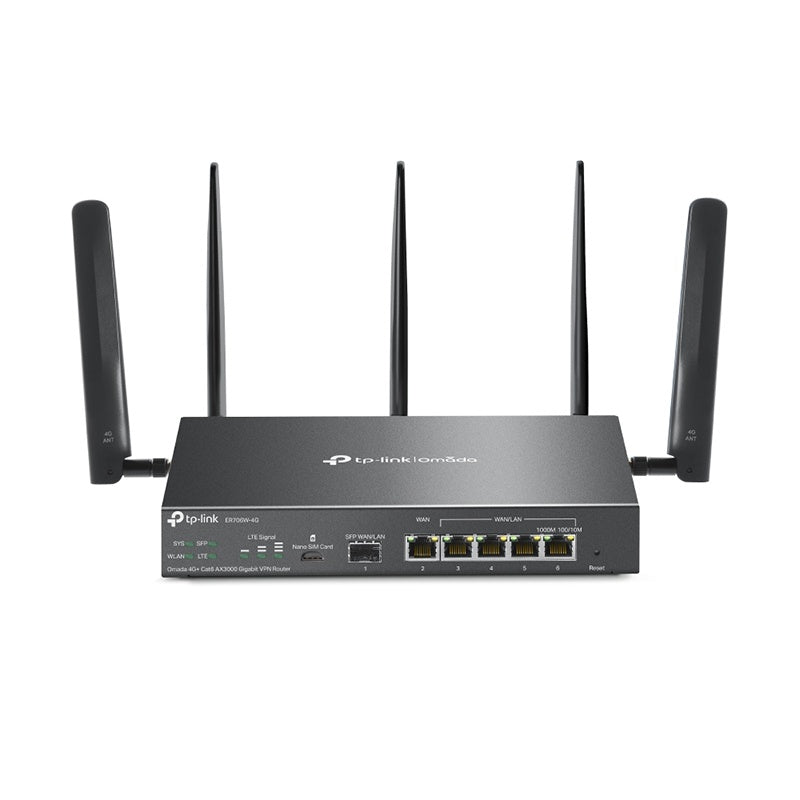 TP-Link Omada 4G+ Cat6 AX3000 Gigabit VPN Router(ER706W-4G), 5-Year WTY