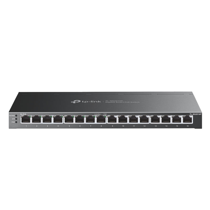 TP-Link JetStreamâ„¢ 16-Port Gigabit Smart Switch with 8-Port PoE+ -(TL-SG2016P)