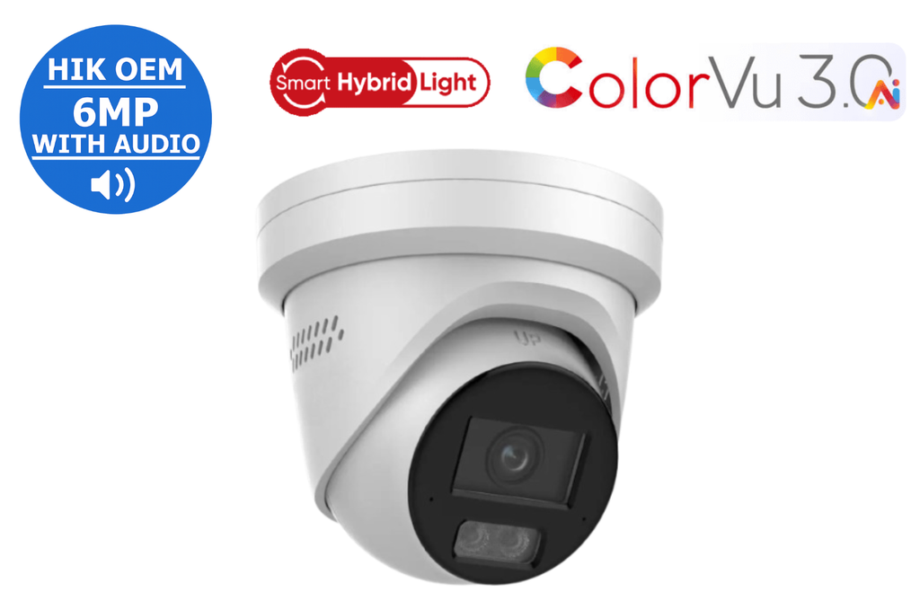 HIKVISION 2.8mm 6MP Smart Hybrid Light with ColorVu Fixed Turret Network Camera