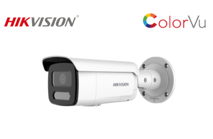 HIKVISION DS-2CD2T47G2-LSU/SL (2.8mm) 4 MP ColorVu Strobe Light and Audible Warning Fixed…