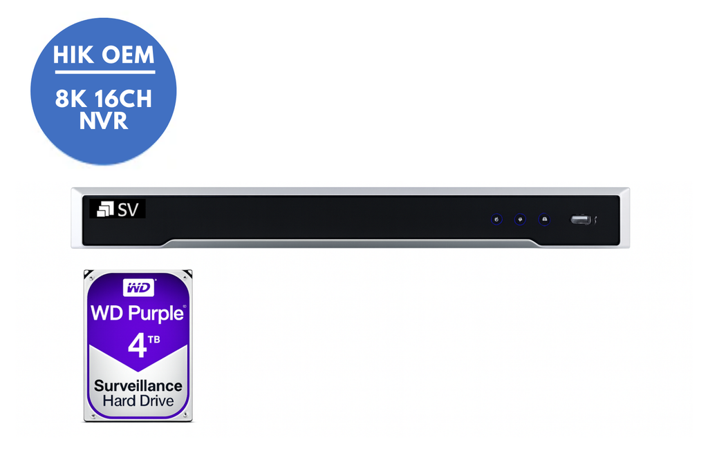 HIKVISION HIK OEM Easy IP Plug & Play 16-ch 1U 16 POE 8K NVR