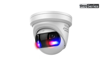 HiLook 8MP Dual Lens Stitched Wide Angle Smart Hybrid Light Fixed Turret Network Camera