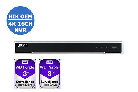 HIKVISION (2 X 3TB) HIK OEM Easy IP Plug & Play 4K 16CH NVR