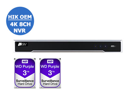 HIKVISION (2 X 3TB) HIK OEM Easy IP Plug & Play 4K 8CH NVR