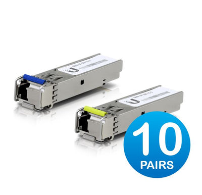 Ubiquiti UFiber1 Gbps Bidirectional Single-Mode SFP Module, 20-Pack, Up 3km…