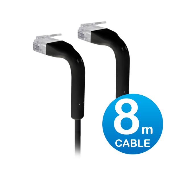 UniFi Patch Cable 8m Black, Both End Bendable to 90 Degree, RJ45 Ethernet Cable, Cat6,…