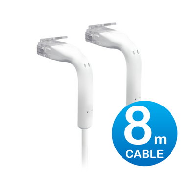 UniFi Patch Cable 8m White, Both End Bendable to 90 Degree, RJ45 Ethernet Cable, Cat6,…