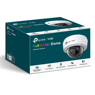 TP-Link VIGI 4MP C240(4mm) Full-Color Dome Network Camera, 4mm Lens, Smart Detection, 3YW