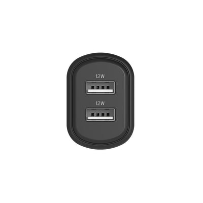 Cygnett PowerPlus 12W USB-A Dual Port Wall Charger | MPA-CG-12WUADWC-BLK